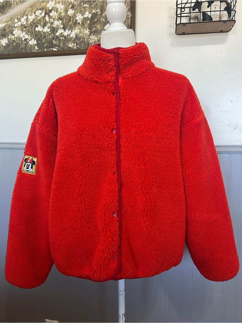 Disney Parks Holiday Collection Embroidered Minnie Mouse Jacket / Red / Medium